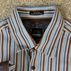 Parc 81 Mens Striped Long Sleeve‎ Button Up Dress Shirt Size L / 16 1/2